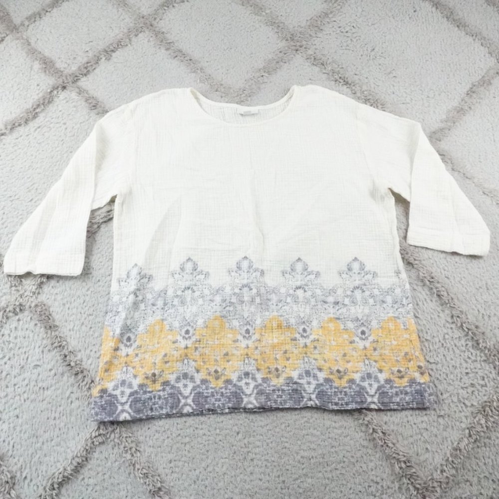 J. Jill Pure Jill Gauze Top Womens Large Beachy Casual